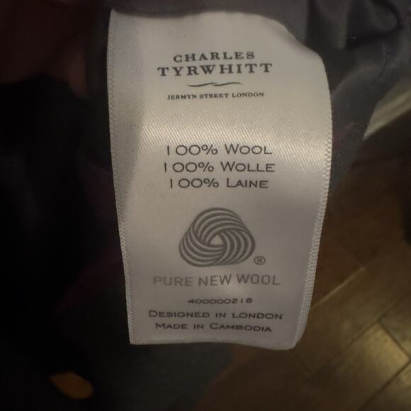 Charles Tyrwhitt Slim Fit Gray Wool Blazer Sport Coat Jacket Men’s 40S Merino - Picture 8 of 11